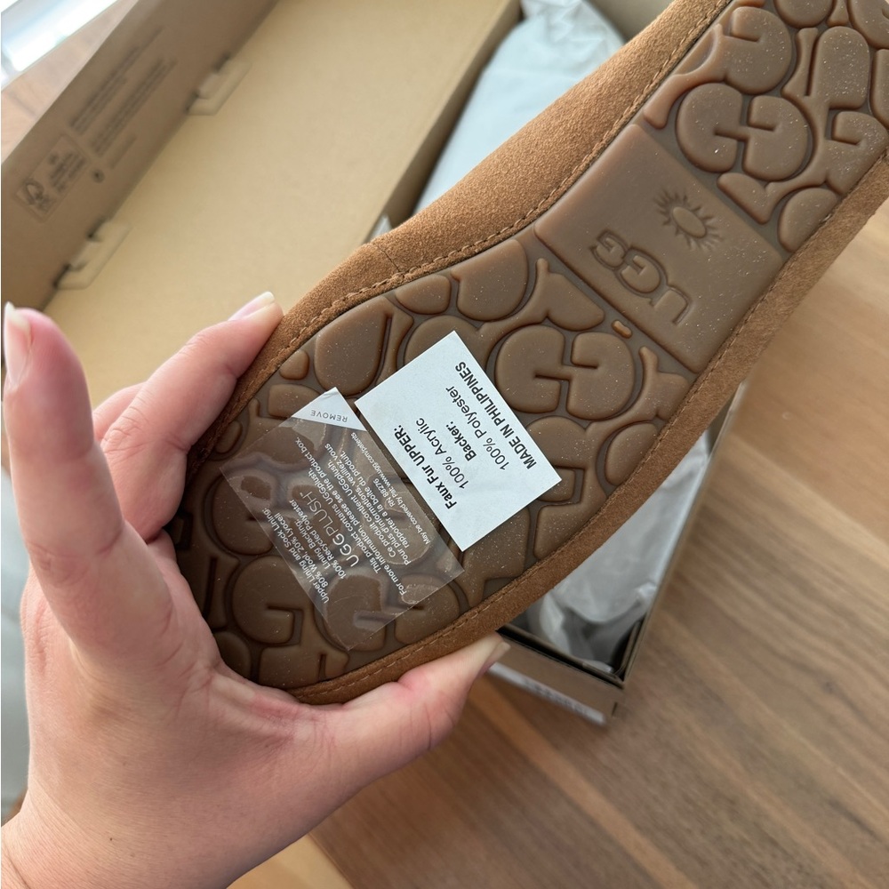 UGG Chestnut Suede Slip-On Slippers - Picture 3 of 6